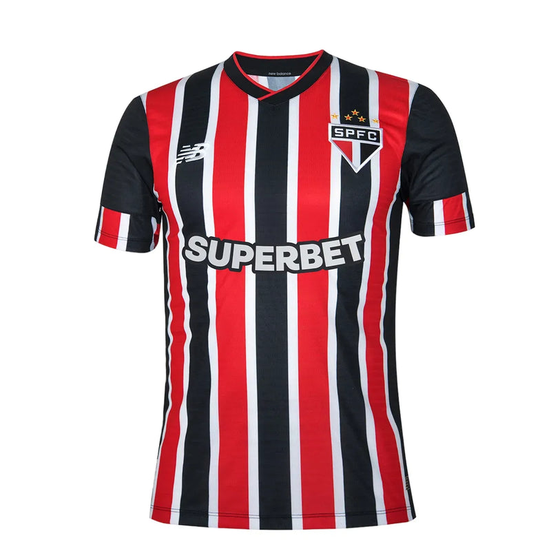 Camisa São Paulo Away 24/25 - Vermelha e Branca - C/ Patrocínio