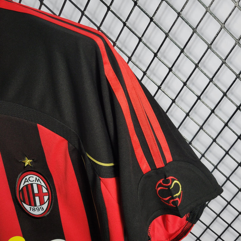 Camisa Milan Home 06/07 Retrô - Vermelha e Preta