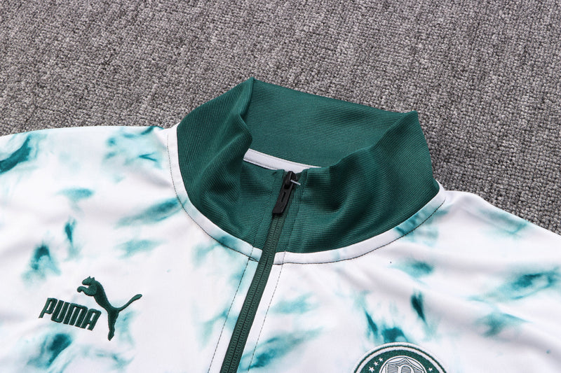 Conjunto Palmeiras Ziper Longo Verde