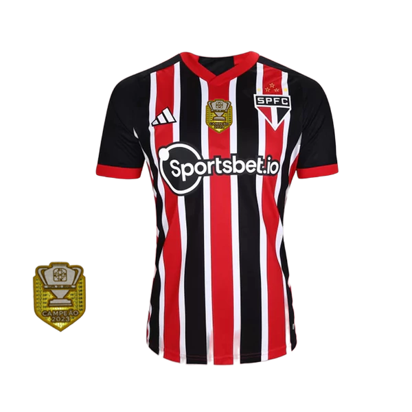 Camisa São Paulo Away 23/24 - Vermelha e Branca + PATCH COPA DO BRASIL